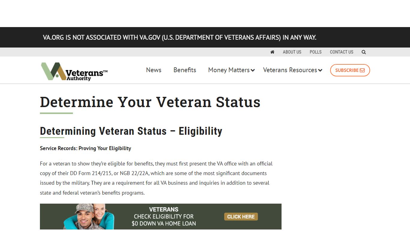 Determine Your Veteran Status - VA.org